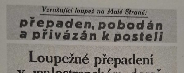 Titulky z dobových novin.