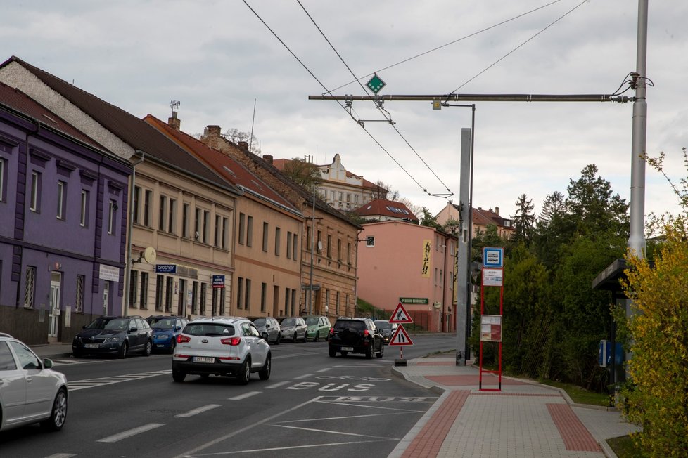 Stavba trolejbusové trati. (květen 2022)