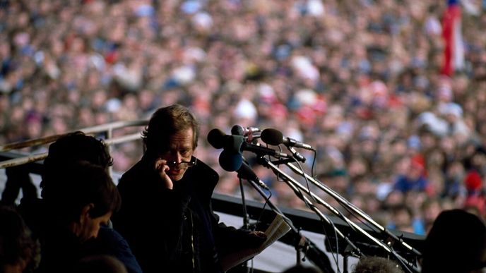 Václav Havel 17. listopadu 1989 v Praze