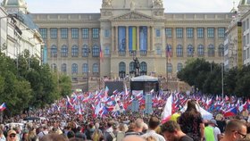 Protivládní demonstrace na Václavském náměstí. (3. září 2022)