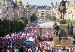 Protivládní demonstrace na Václavském náměstí. (3. září 2022)