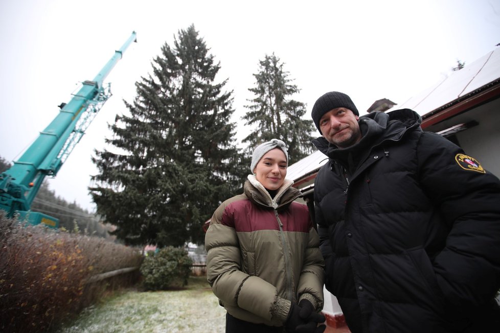 Kácení vánočního stromu pro Prahu, 20. listopadu 2022.