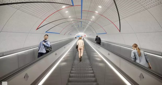 Vizualizácia stanice metra D Nové Dvory, 2022.