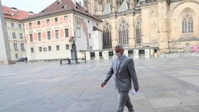 Brífink hradního kancléře Vratislava Mynáře na Pražském hradě, 22. října 2020.