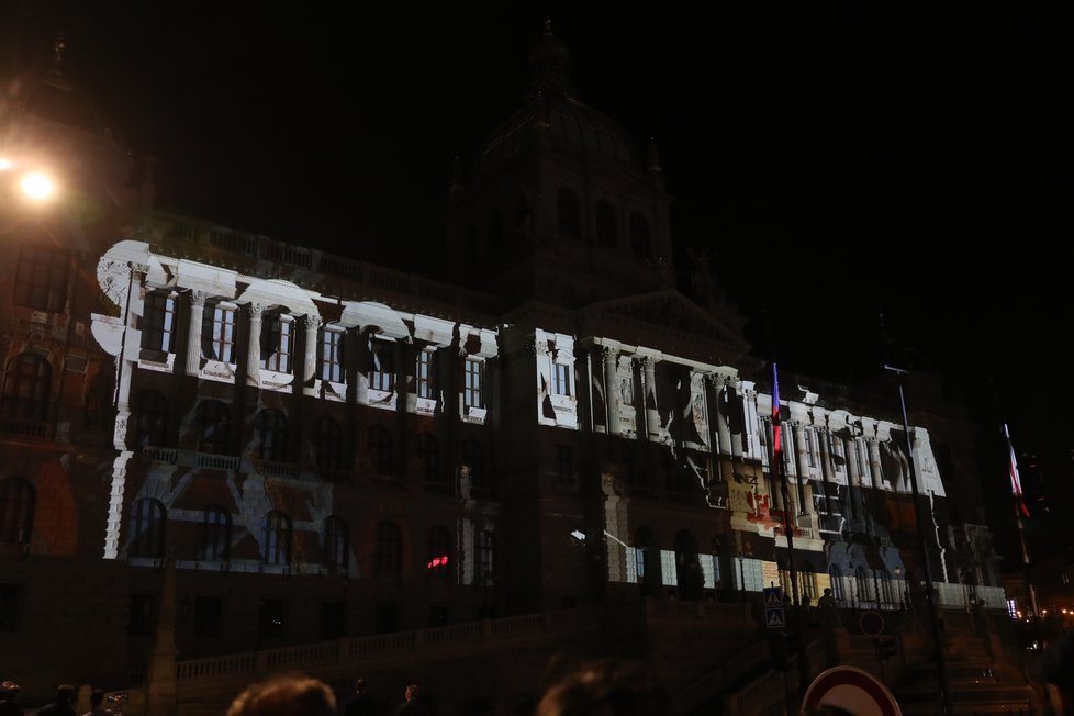 Videomapping na budově Národního muzea