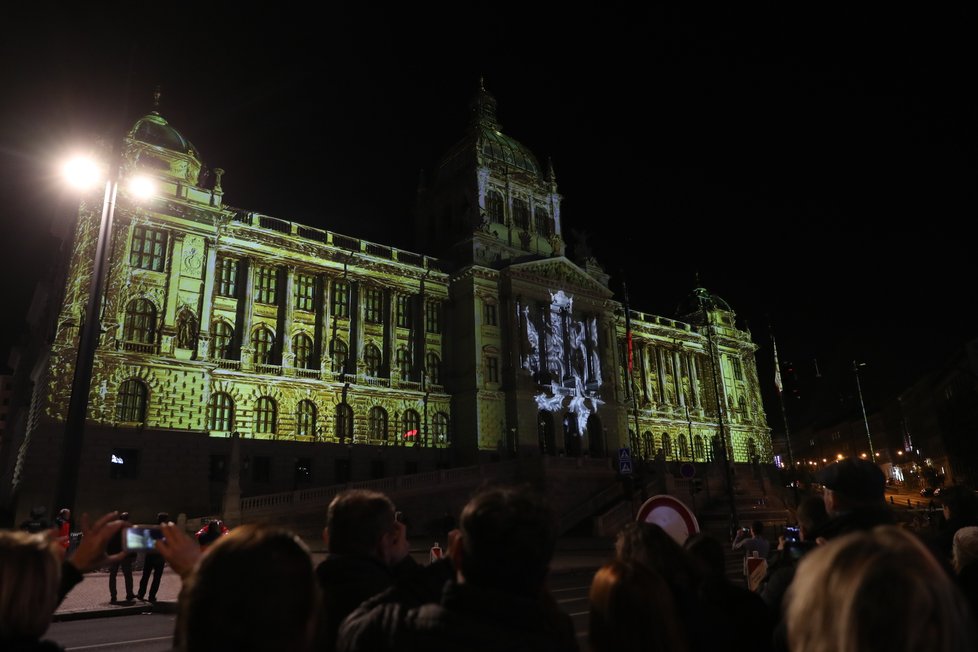 Videomapping na budově Národního muzea