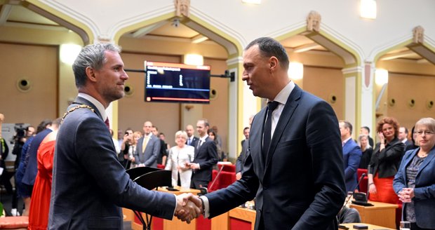 Ustavující jednání pražského zastupitelstva po volbách. 3. listopadu 2022, Praha.