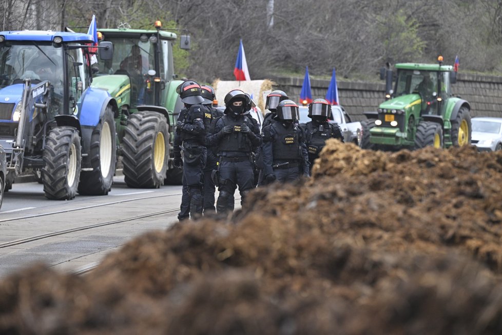 Protest zemědělců v Praze (7.3.2024)