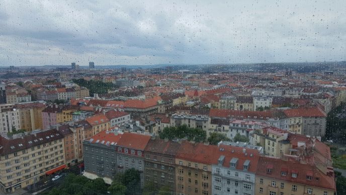Praha v dešti