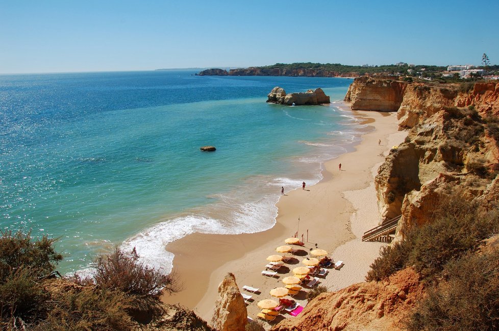 Praia da Rocha v Portugalsku