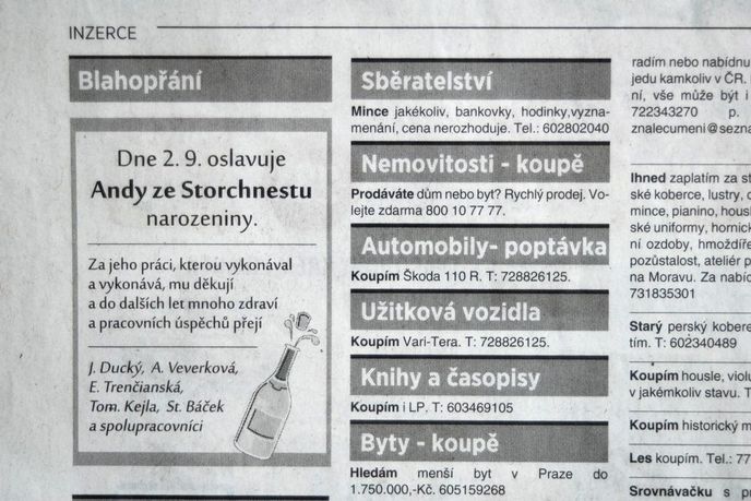 Přání k narozeninám Andreje Babiše (Andyho ze Storchnestu) v deníku Dnes Přání k narozeninám Andreje Babiše (Andyho ze Storchnestu) v deníku Dnes
