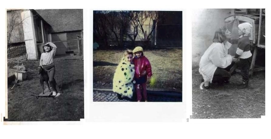 Od černobílé fotografie k barevné. V tomto případě fotografováno zřejmě polaroidem, což byl v Československu nedostižný výkřik západní techniky.