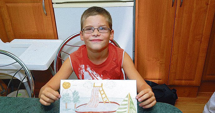 Benedikt Renza (8) z Karviné na obrázku zvěčnil svůj týdenní pobyt v maďarských termálních lázních