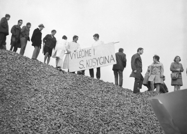 Demonstrace v Praze během pražského jara roku 1968