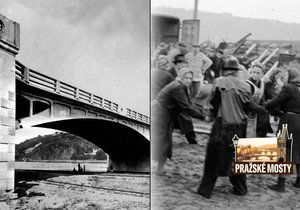 Trojský most se po druhé světové válce stal mostem Barikádníků, později ustoupil modernější stavbě.