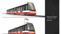 Pražský dopravní podnik upraví design a technické vybavení nových tramvají 15T ForCity (na vizualizaci). Nově v nich bude klimatizace, wifi připojení a vyměněny budou dřevěné sedačky za plastové. Na karosérii bude šedivý pruh nahrazen bílým.