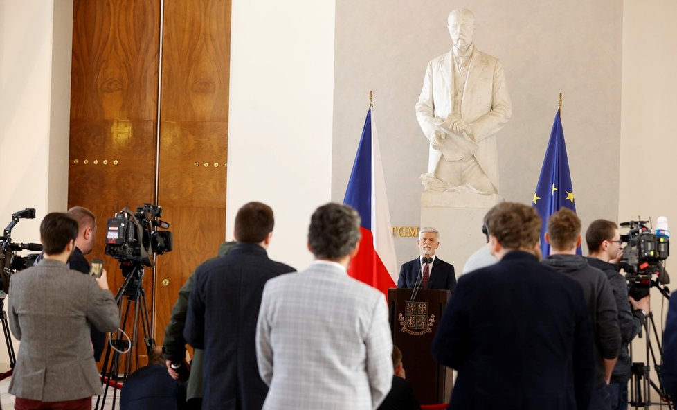 Tisková konference Petra Pavla na Pražském hradě (4.4.2023)