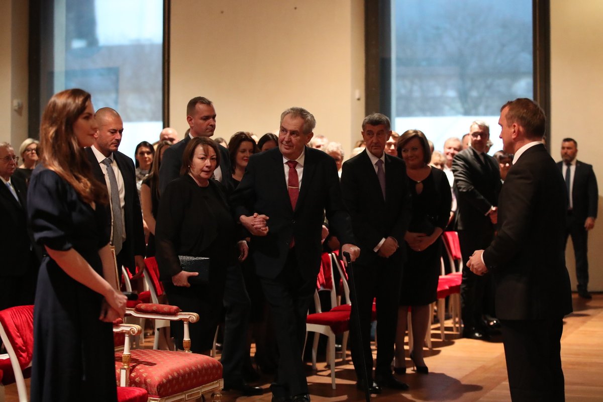 Prezident Miloš Zeman slaví 7 let na Hradě: Zeman s manželkou Ivanou (8. 3. 2020)