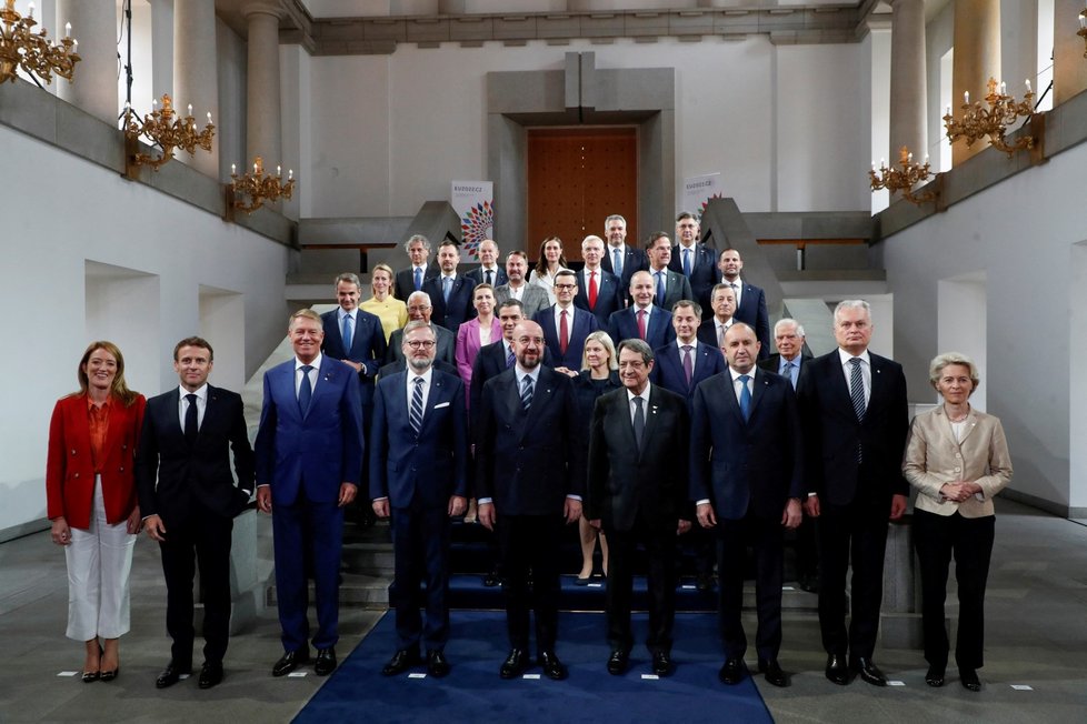 Lídři EU na Pražském hradě (7. 10. 2022).