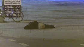 Muž v Břeclavi si s holým zadkem ustlal přímo před restaurací.