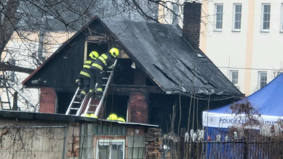 Vyšetřování požáru domku v zahradní kolonii v Předlicích (18. 02. 2023)