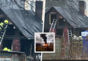 Vyšetřování požáru domku v zahradní kolonii v Předlicích. (18.02.2023)