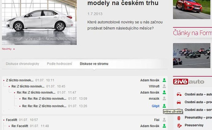 Diskuze na Auto.cz nyní přehlednější a uživatelsky přívětivější