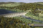 Vizualizace nové přehrady v Nových Heřminovech.