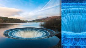 Odtok v přehradě Ladybower