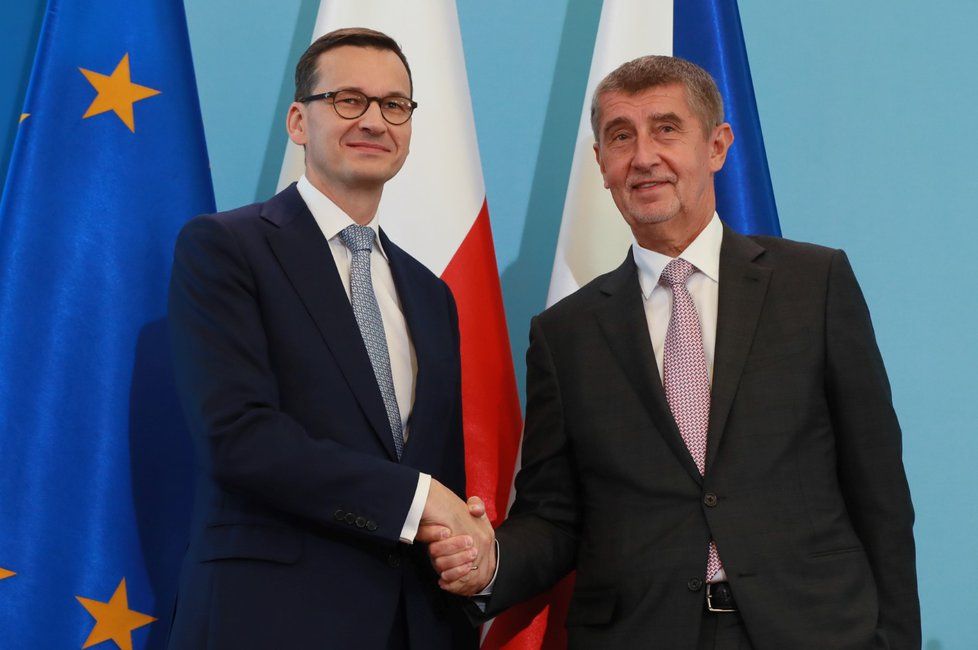 Dva premiéři: Babiš Andrej a  Morawiecki Mateusz