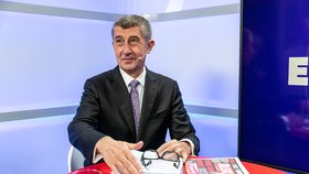 Premiér Andrej Babiš ve studiu Blesku při natáčení pořadu Epicentrum Speciál. (5. 12. 2019)