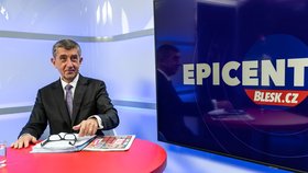 Premiér Andrej Babiš ve studiu Blesku při natáčení pořadu Epicentrum Speciál. (5. 12. 2019)