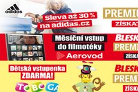 Nové dárky pro předplatitele Blesk Premium každý měsíc: Sleva 30 % na nákup zboží Adidas či volné vstup do zábavního parku