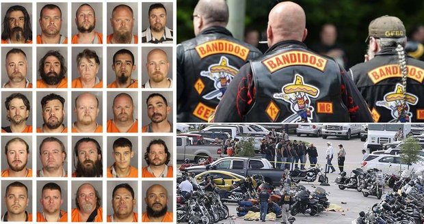 Tablo smrti z krvavé války motorkářských gangů v Texasu: 9 mrtvých, 170 zatčených