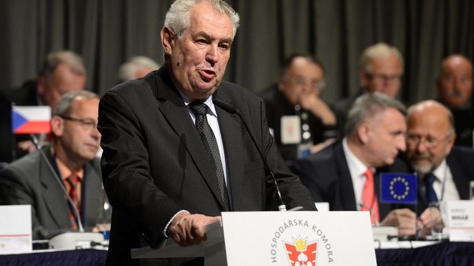 Prezident Miloš Zeman na celorepublikovém sněmu Hospodářské komory