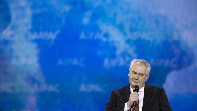 Prezident Miloš Zeman na konferenci AIPAC