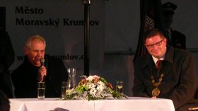 Miloš Zeman při setkání s občany Moravského Krumlova