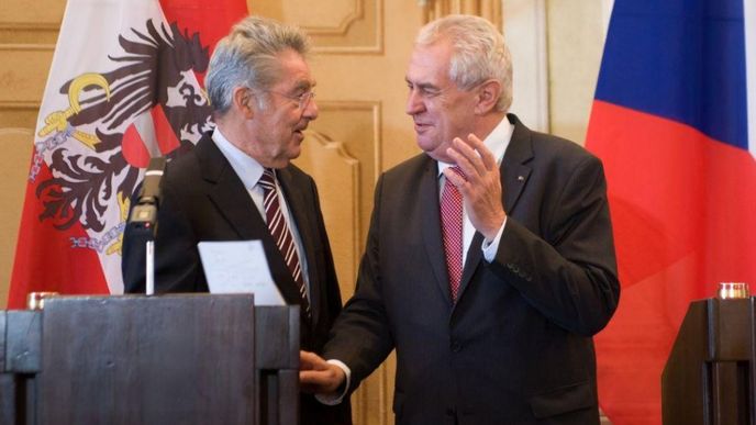 Prezident Miloš Zeman se svým rakouským protějškem Heinzem Fischerem