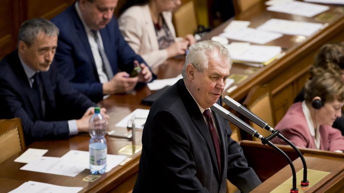 Prezident Miloš Zeman v Poslanecké sněmovně