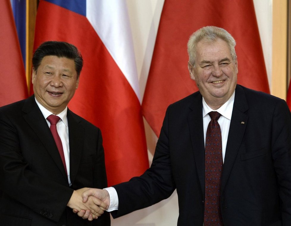 Prezident Miloš Zeman a jeho čínský protějšek Si Ťin-pching