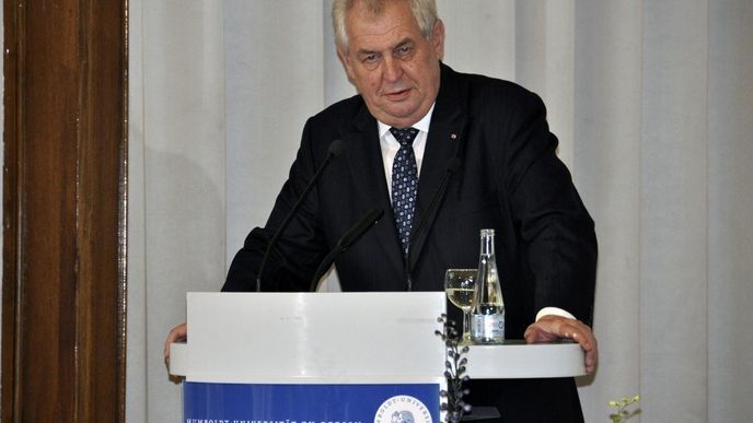 Prezident Miloš Zeman vystoupil na berlínské Humboldtově univerzitě s projevem k budoucnosti Evropy.