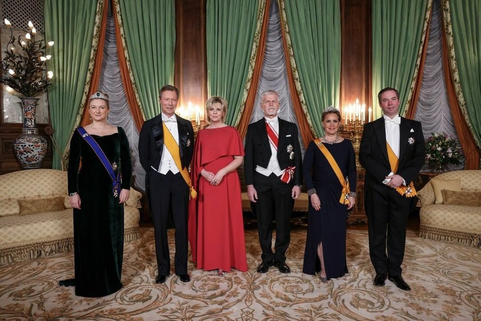Prezidentský pár na večeři u lucemburského velkovévody