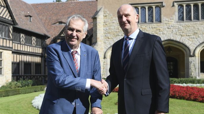 Prezident Miloš Zeman s braniborským premiérem Dietmarem Woidtkem Prezident Miloš Zeman s braniborským premiérem Dietmarem Woidtkem