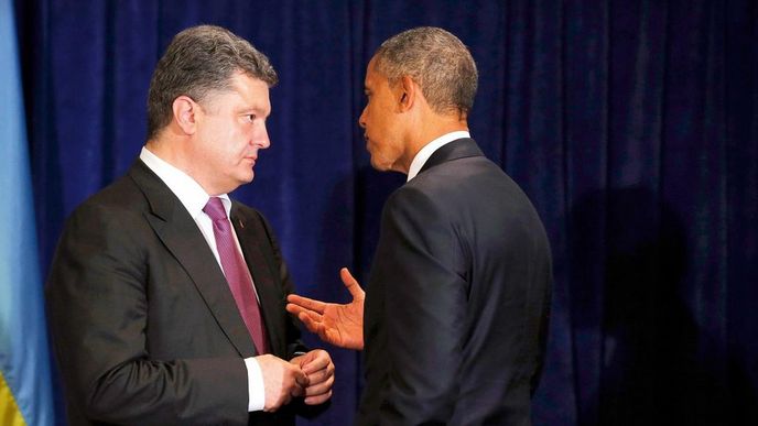 prezident Ukrajiny Porošenko a prezident USA Obama jednali o možné pomoci USA