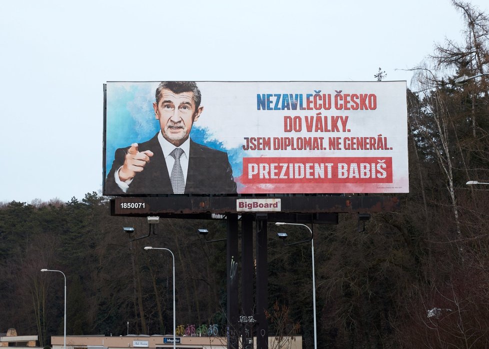 Prezidentské volby 2023: Nový billboard Andreje Babiše. (19. 1. 2023)