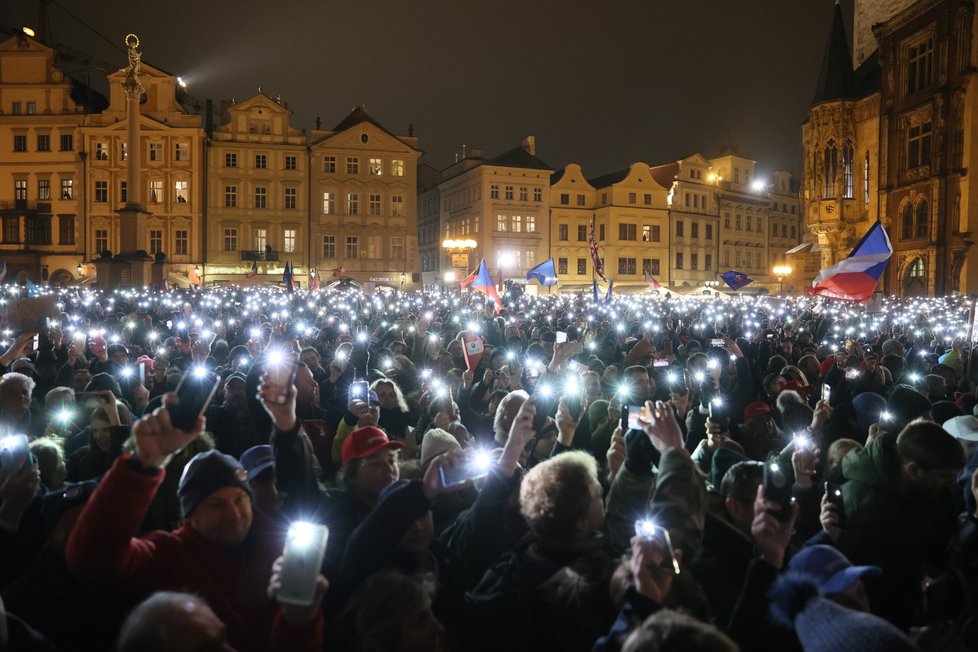 Prezidentské volby 2023: Setkání na podporu Petra Pavla na Staroměstském nám. (25.1.2023)