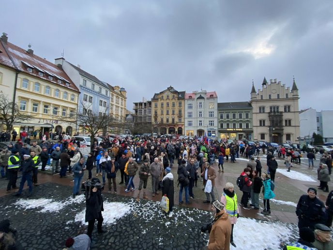 Mítink Andreje Babiše v Děčíně