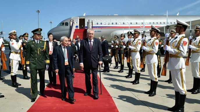 prezident Zeman při záříjové návštěvě Číny