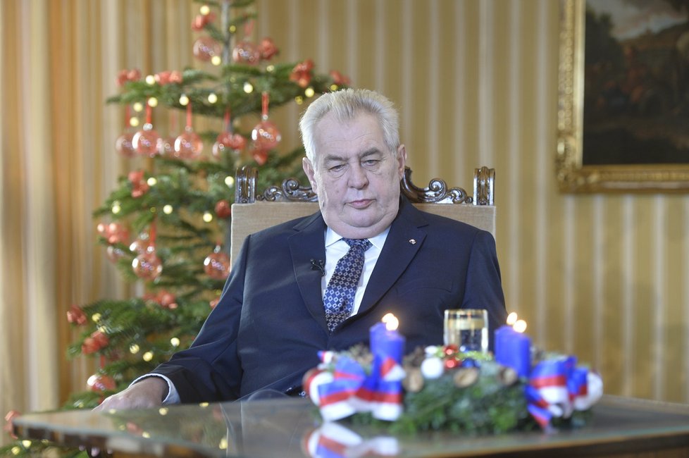 Prezident Miloš Zeman během Vánočního poselství