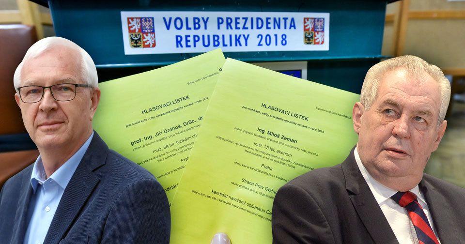 Češi si ve volbách vybírali mezi Jiřím Drahošem a Milošem Zemanem